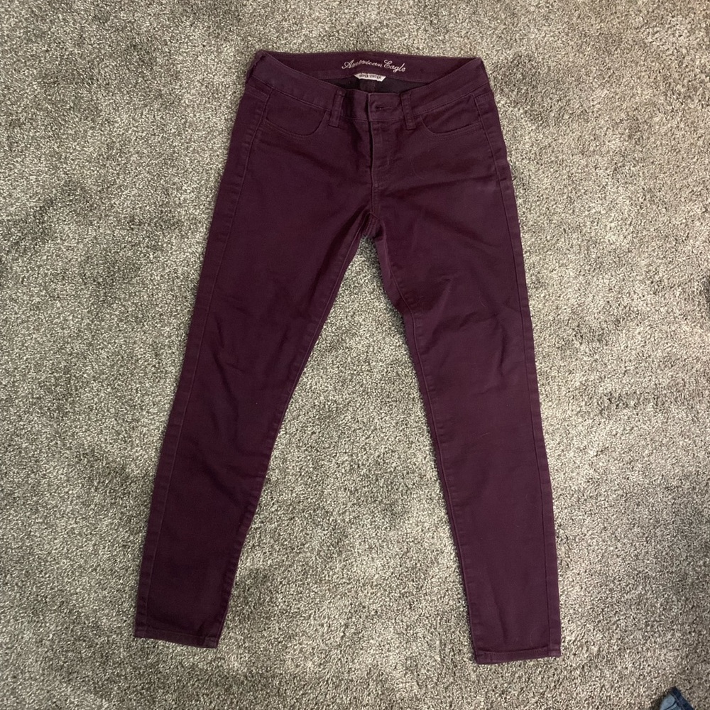 American Eagle burgundy jeggings size 4